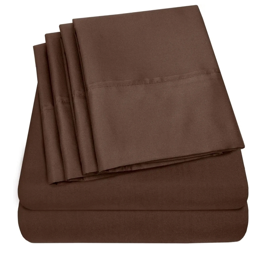 Chocolate Brown Sheet Set with Classic Design
